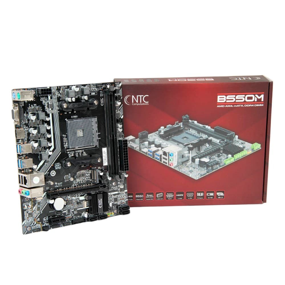 Placa Mãe NTC B550M AM4 2xDDR4 Chipset B550 mATX por R$ 429,00 na gigantec