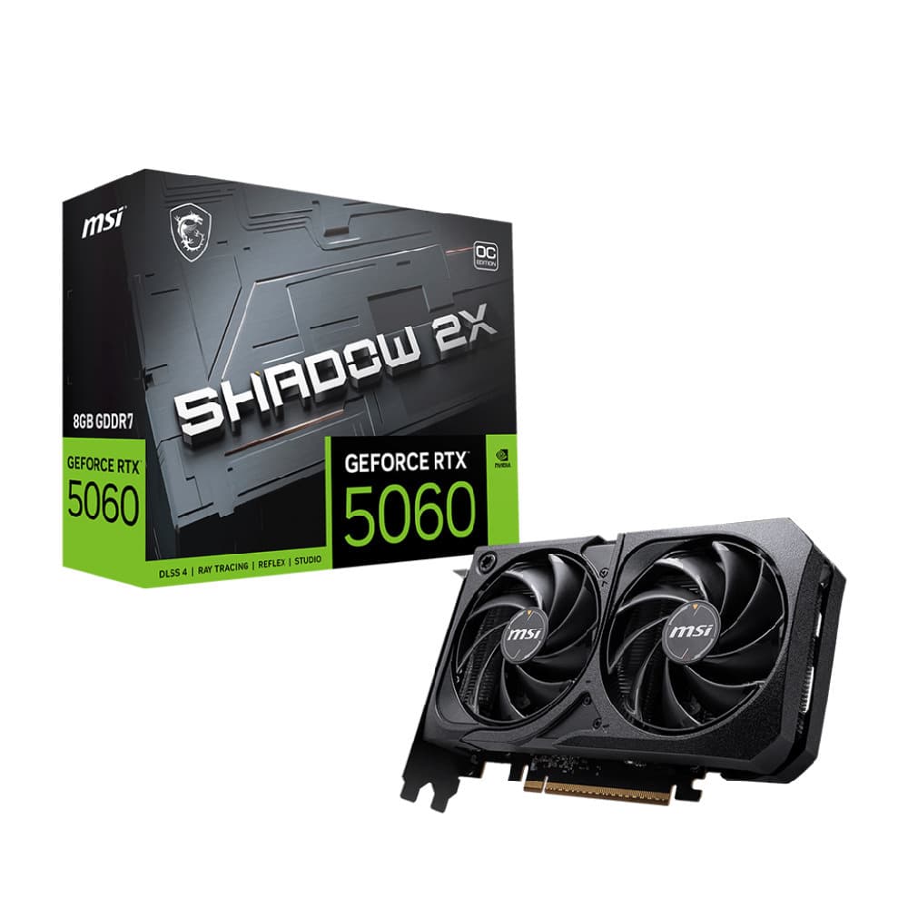 Placa de Video MSI RTX 5060 Shadow 2X OC 8GB GDDR7 128bits - 912-V537-037 por R$ 2.158,99 na gigantec