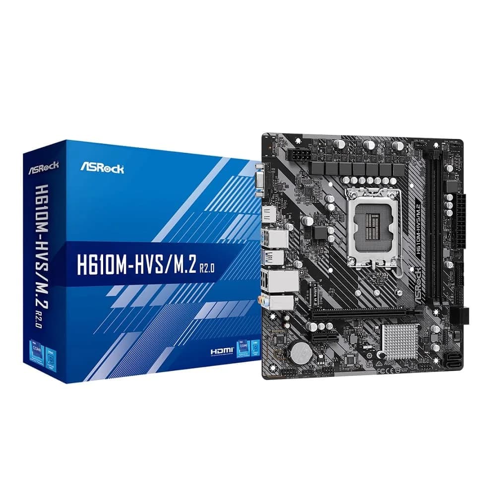 Placa Mãe AsRock H610M-HVS/M.2 LGA1700 DDR4 mATX por R$ 459,00 na gigantec