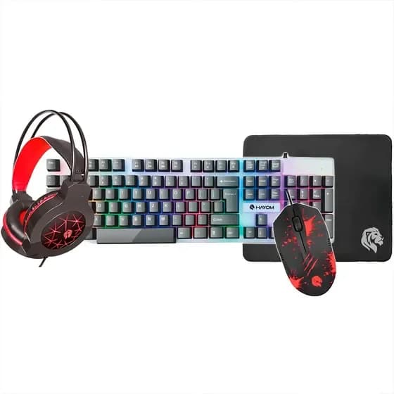 Combo Gamer 4 em 1 Hayom TC3220 Teclado e Mouse Óptico Preto RGB por R$ 132,51 na Mercado Livre