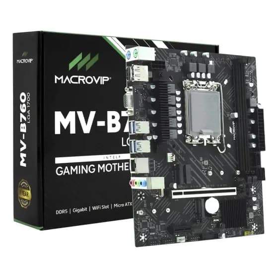 Placa Mãe Macrovip Mv-b760 Socket Lga 1700 / Vga / Ddr5 Ver Verde por R$ 399,00 na Mercado Livre