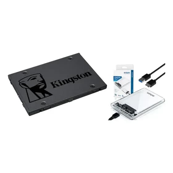 Hd Externo - Ssd Kingston A400 960gb + Case Usb 3.0 Sata 3 Cor Cinza por R$ 999,99 na Mercado Livre
