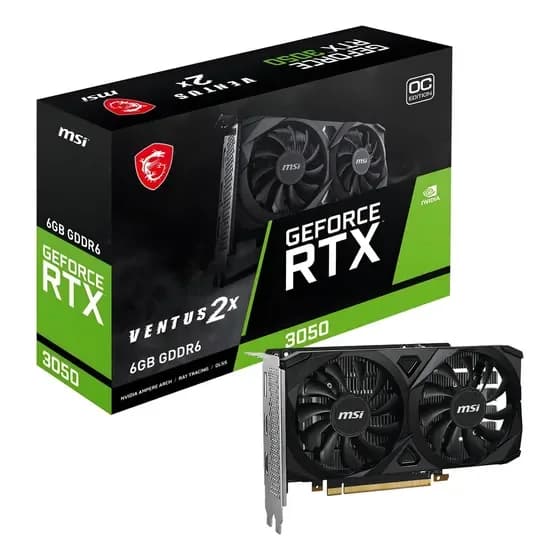 Placa de Video MSI GeForce RTX 3050 Ventus 2X OC, 6GB, GDDR6, 96-bit, 912-V812-016-NAC por R$ 1.325,00 na Mercado Livre