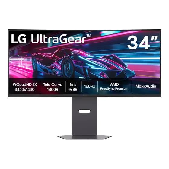 Monitor Gamer LG UltraGear Curvo 34G600A-B 34" QuadHD 2K, UltraWide 1800R, 160Hz, 1ms (MBR), AMD FreeSync Premium, HDR10, MaxxAudio por R$ 1.787,00 na Mercado Livre