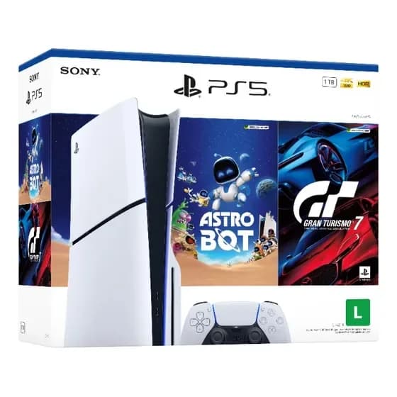 Console Playstation®5 Slim Disk - Pacote Astro Bot E Gran Turismo 7 Branco por R$ 3.676,00 na Mercado Livre