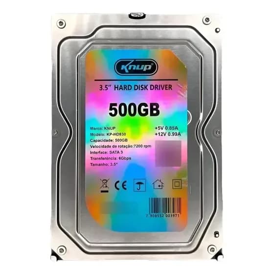Hd 500gb Hard Disk Driver 3.5 - Knup Prateado por R$ 148,20 na Mercado Livre