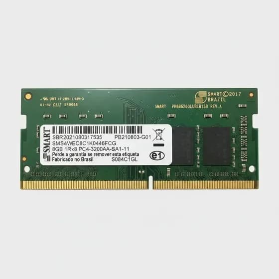 Memoria Smart Modular SMS4WEC8C1K0446FCG para Notebook 8GB DDR4 cor verde 3200mhz por R$ 336,10 na Mercado Livre