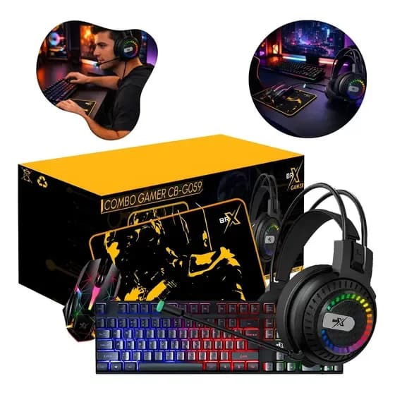 Combo Kit Gamer Teclado Mouse Headset Mousepad Led Semimecân por R$ 141,55 na Mercado Livre
