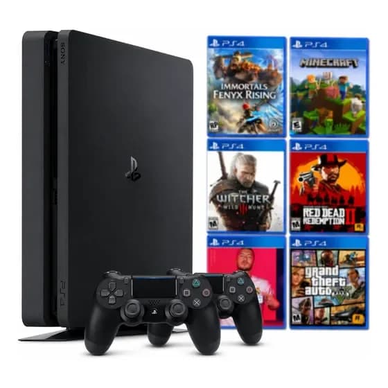 Playstation 4 Ps4 Slim 500gb 2controles 2 Jogos (Recondicionado) por R$ 1.737,00 na Mercado Livre
