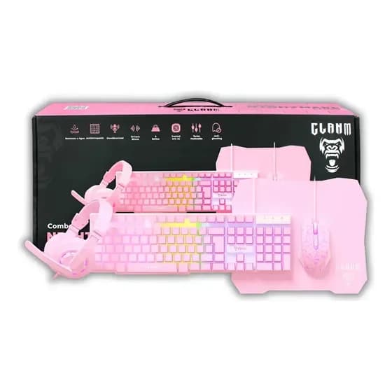 Combo Gamer Nightmare Candy Mouse Teclado Headset Mouse Pad Rosa por R$ 133,00 na Mercado Livre
