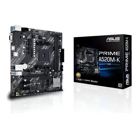 Placa Mãe Asus Para Amd Am4 Prime A520m-k 2xddr4 Matx Cinza por R$ 369,55 na Mercado Livre