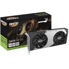 Placa de Vídeo INNO3D NVIDIA GeForce RTX 5070 TWIN X2 OC, 12GB, GDDR7, DLSS, Ray Tracing, N50702-12D7X-19 por R$ 4.399,99 na Terabyte