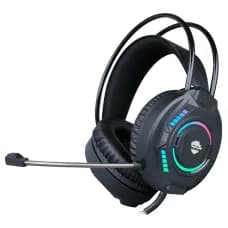 Headset Gamer Ninja Rainbow, 3.5mm + USB, PC, RGB, Drivers 50mm, Black por R$ 39,99 na Terabyte