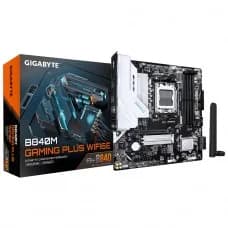 Placa Mãe Gigabyte B840M Gaming Plus WIFI6E, Chipset B840, AMD AM5, mATX, DDR5 por R$ 749,99 na Terabyte