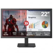 Monitor LG 22 Pol, Full HD, 120Hz, 1ms, 99% sRGB, HDR10, HDMI/VGA, Preto, 22U403A-B por R$ 449,99 na Terabyte