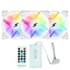 Kit Fan Com 3 Unidades SuperFrame Swift, ARGB, 120mm, White, Com Controladora SF-03 por R$ 49,99 na Terabyte