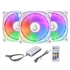 Kit Fan Rise Mode Frost Pro, Com 3 Unidades, ARGB, 120mm, Branco, RM-CF-02-ARGB por R$ 79,99 na Terabyte