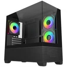 Gabinete Gamer Cooler Master Elite 490, Vidro Temperado, Mini Tower, mATX, Com 3 Fans, Preto, E490-KHNN-S por R$ 399,99 na Terabyte