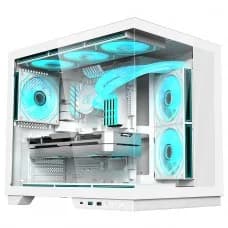 Gabinete Gamer Fortrek Clarity Max White, Mid Tower, Vidro Temperado, ATX, Branco, Sem Fonte, Sem Fans por R$ 379,99 na Terabyte